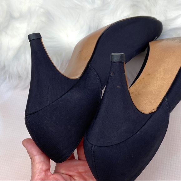 VINTAGE Peep Toe Rhinestone Evening Shoes Formal Heels 80s does the 50s Pumps - Picture 3 of 6